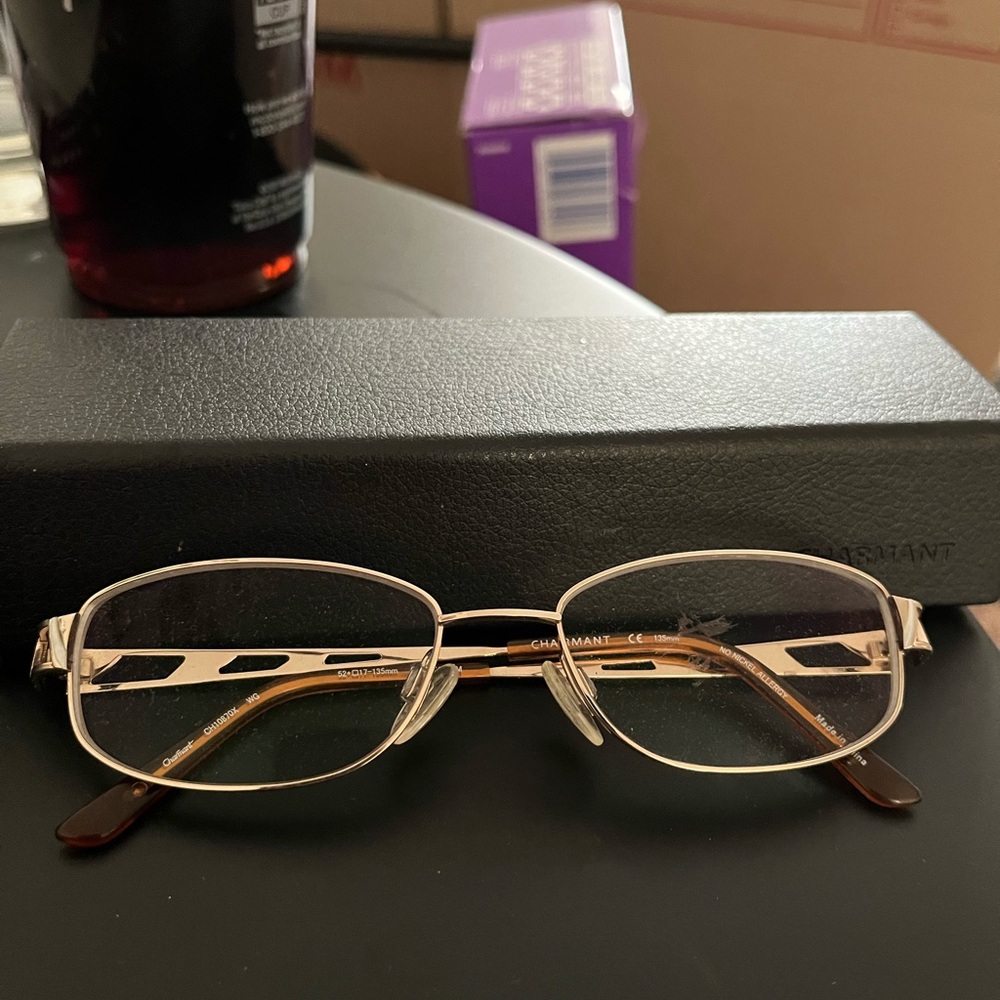 Charmant Unisex Rectangle Titanium Eyeglasses